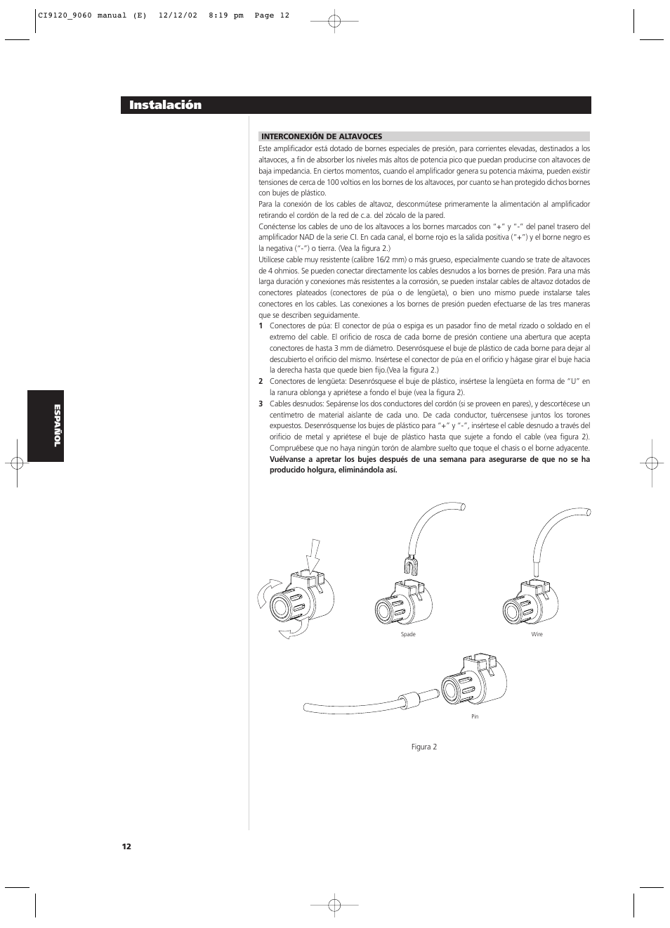 Instalación | NAD CI9060 User Manual | Page 66 / 146