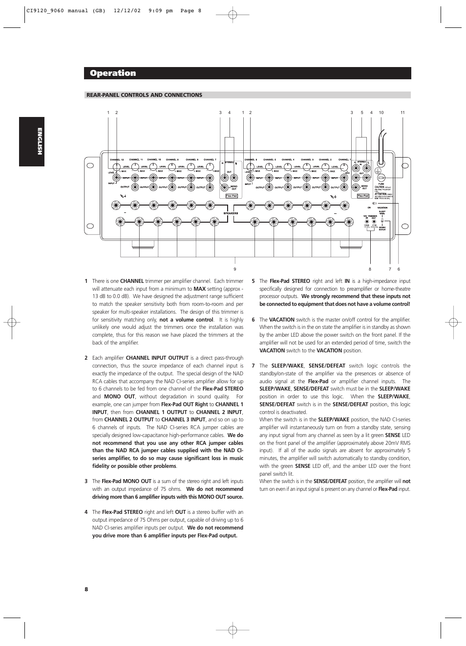 Operation | NAD CI9060 User Manual | Page 8 / 146