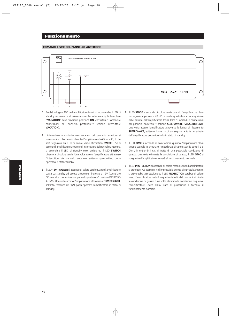 Funzionamento | NAD CI9060 User Manual | Page 82 / 146