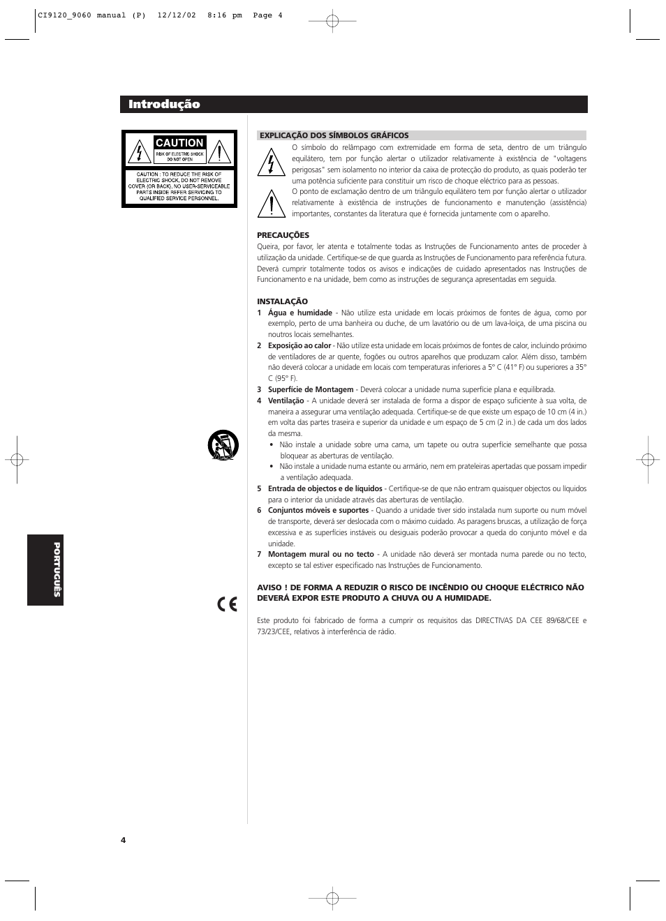 Introdução | NAD CI9060 User Manual | Page 94 / 146