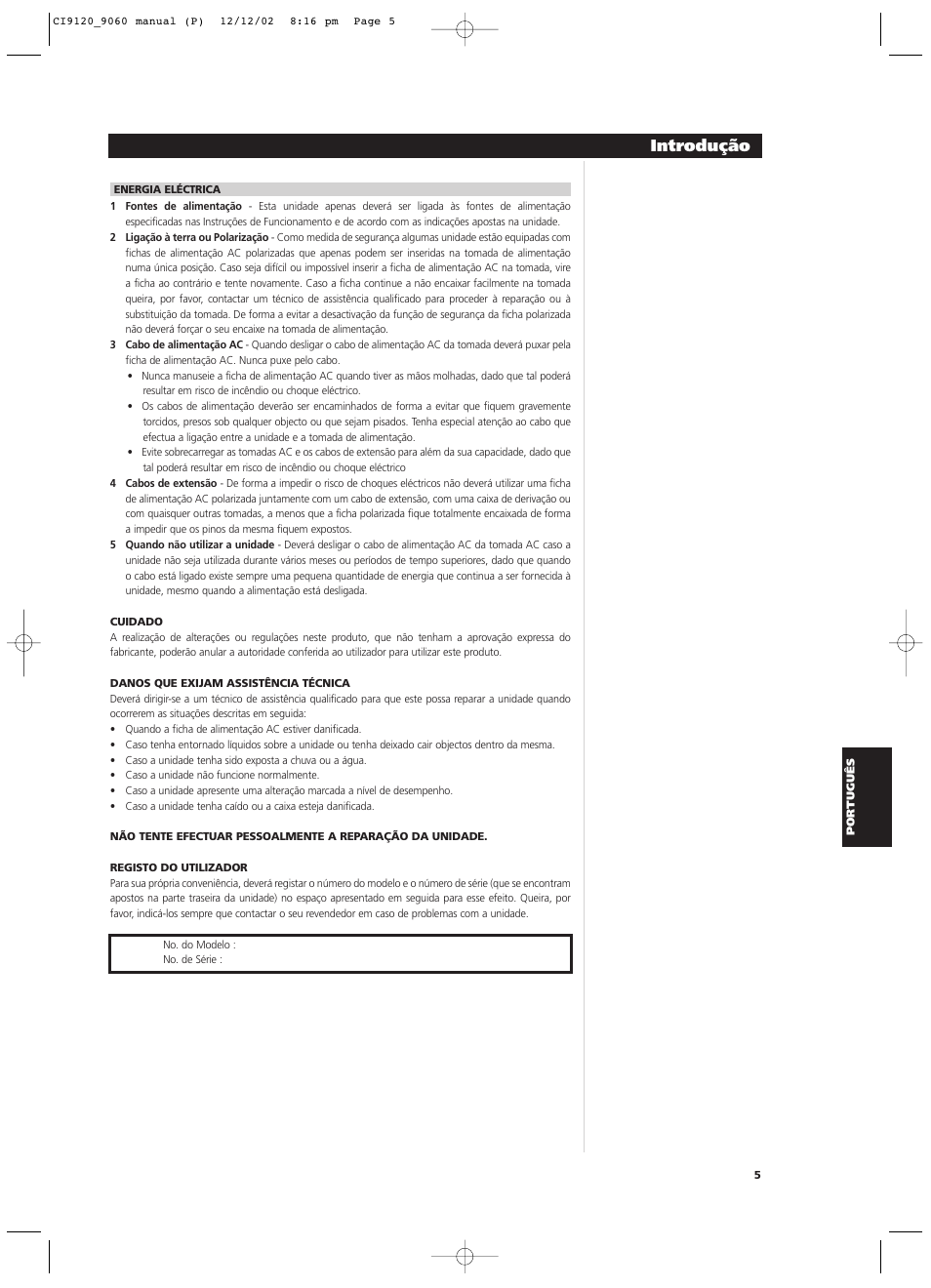 Introdução | NAD CI9060 User Manual | Page 95 / 146