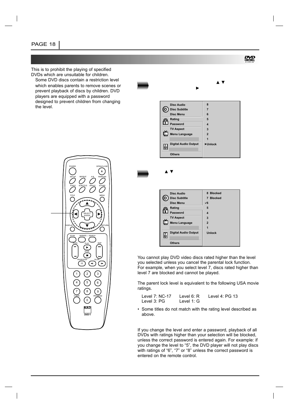 At the setup screen, press, Press, Page 18 initial settings | NAD T 531 User Manual | Page 18 / 43