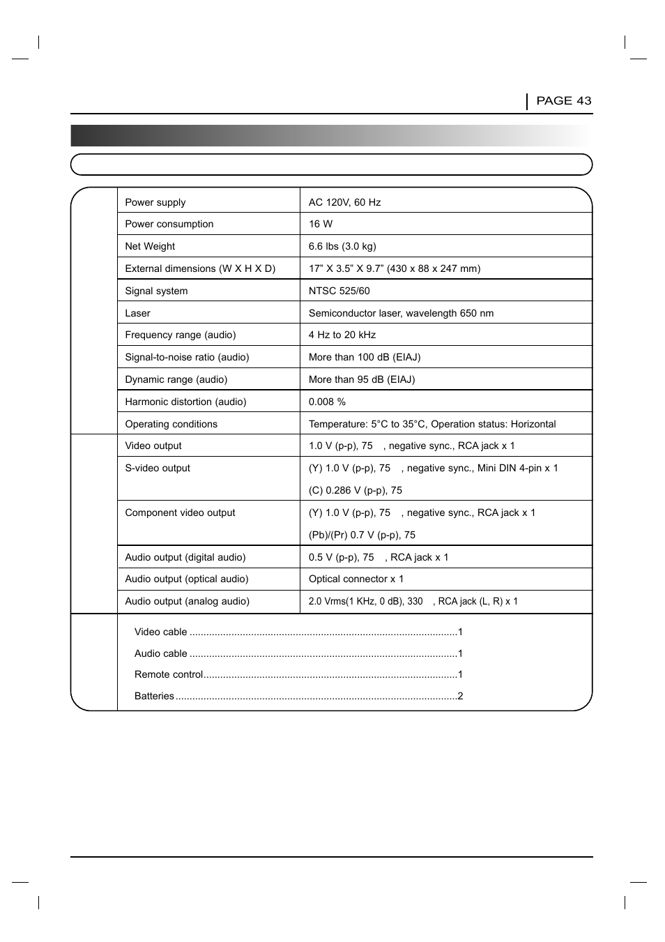 NAD T 531 User Manual | Page 43 / 43