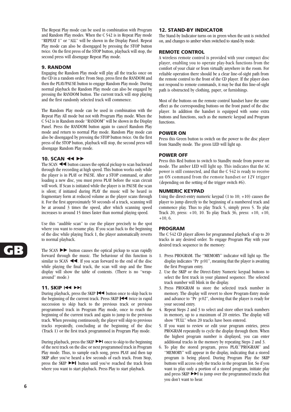 NAD C542 User Manual | Page 6 / 44