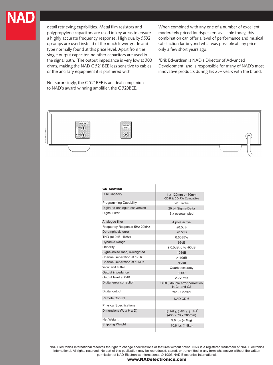 NAD C521BEE User Manual | Page 2 / 2
