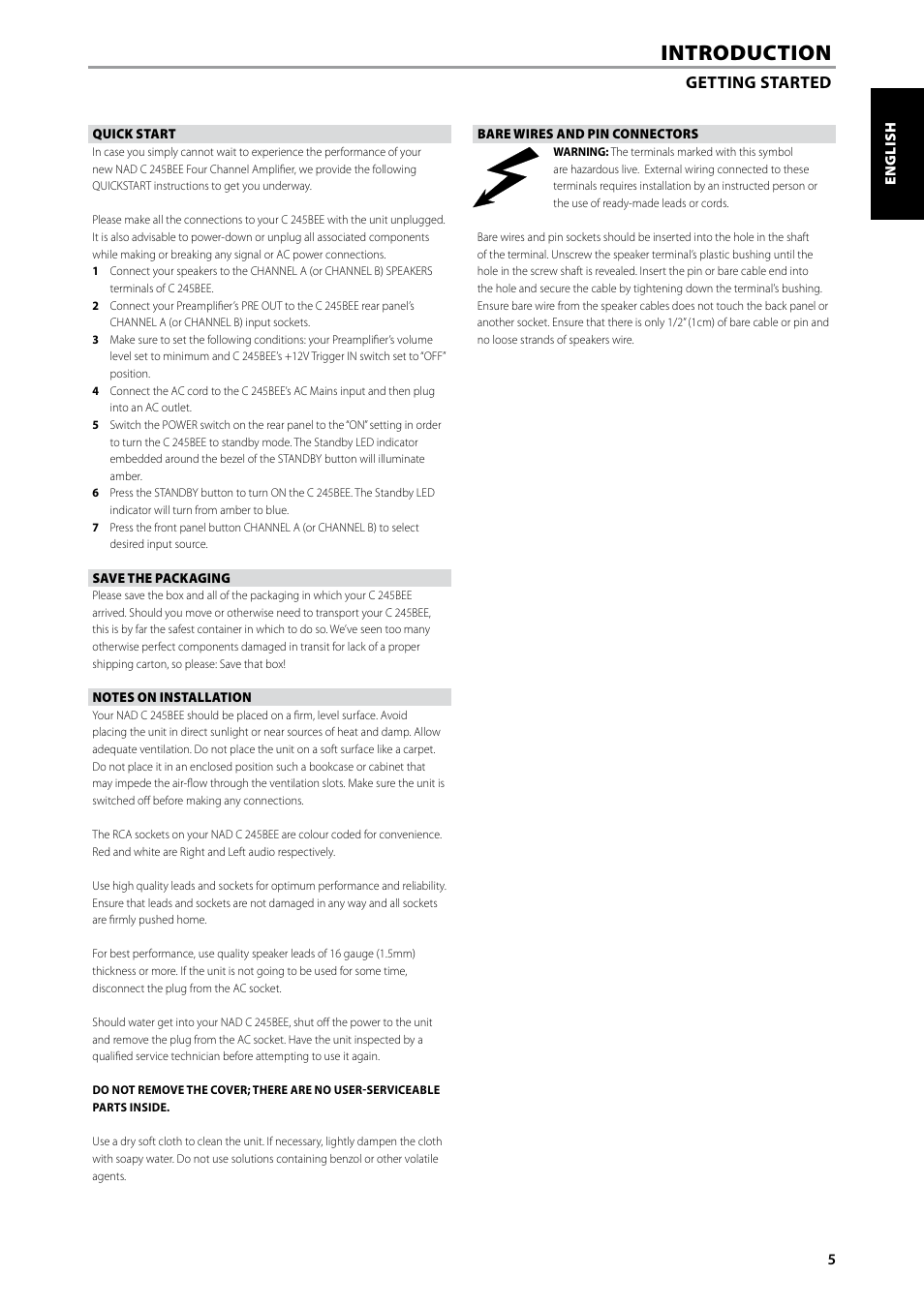 Introduction | NAD C245BEE User Manual | Page 5 / 12