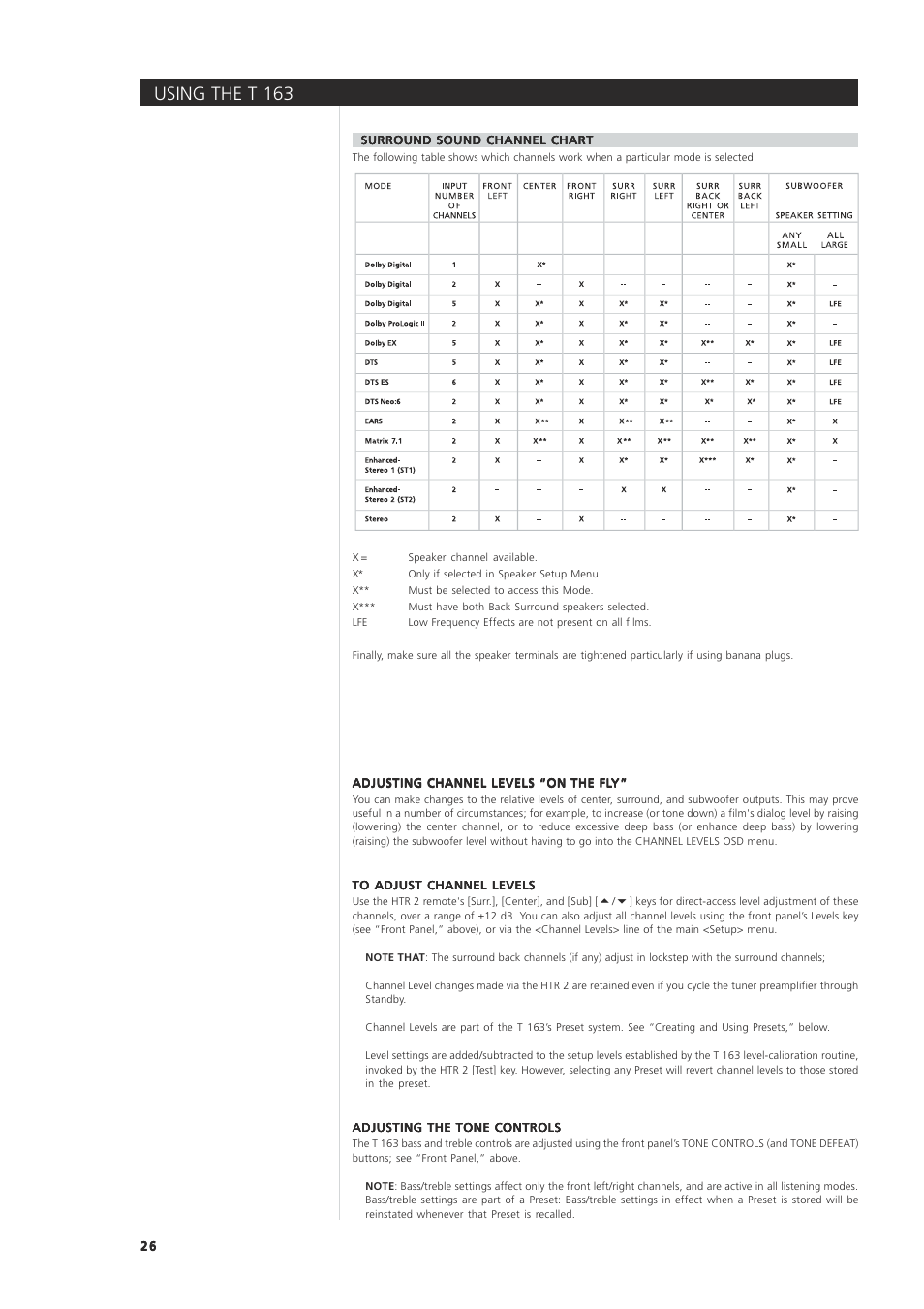 Using the t 163 | NAD 163AV User Manual | Page 26 / 33
