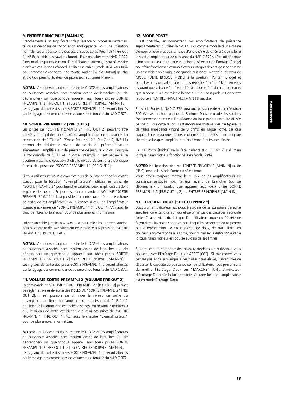 NAD C 372 User Manual | Page 13 / 68