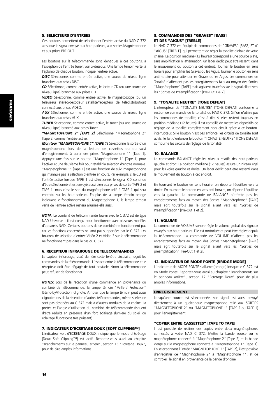 NAD C 372 User Manual | Page 16 / 68