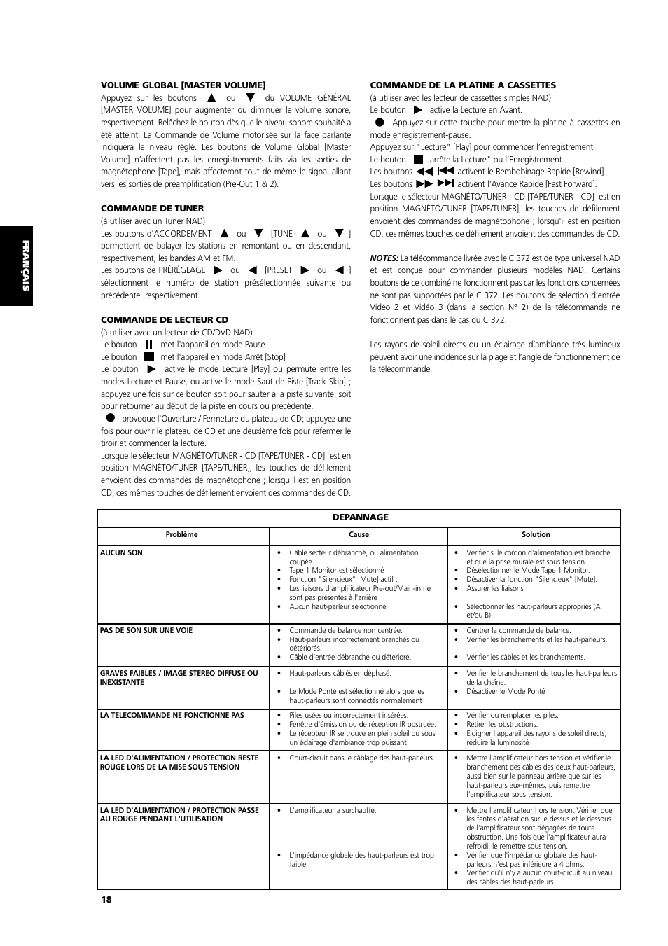 NAD C 372 User Manual | Page 18 / 68