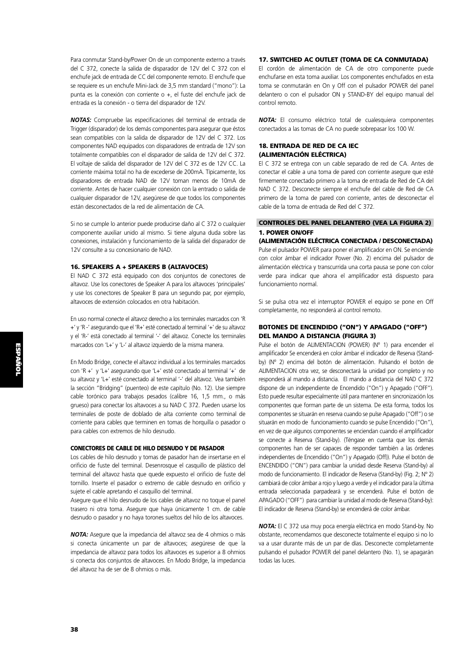 NAD C 372 User Manual | Page 38 / 68