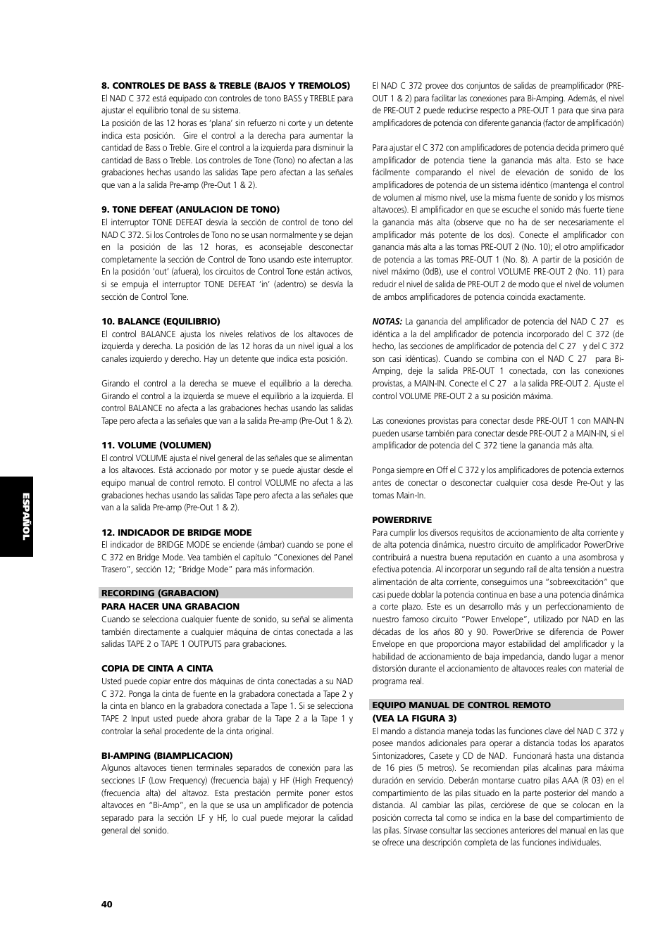 NAD C 372 User Manual | Page 40 / 68