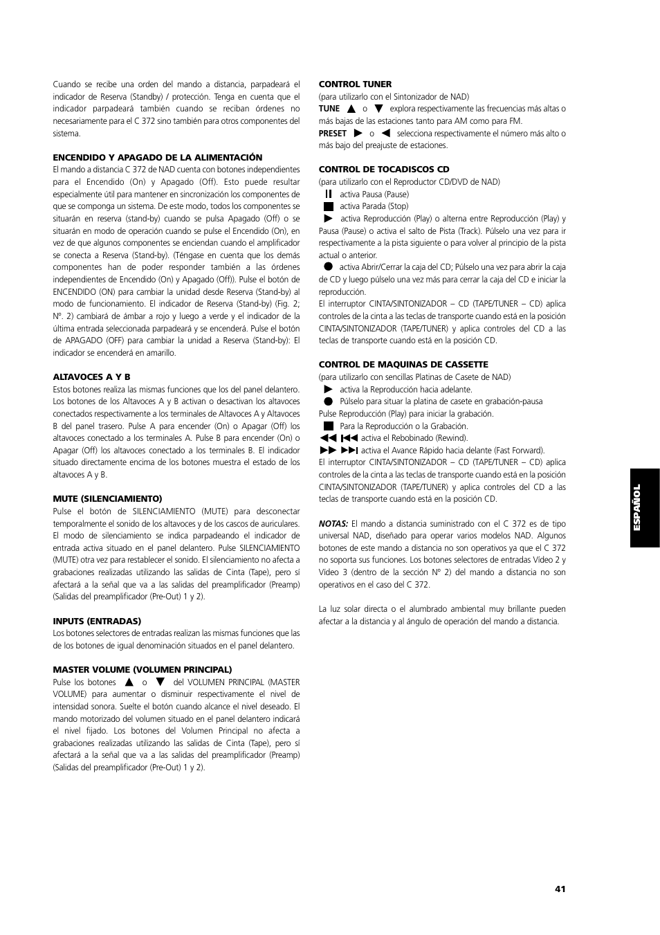 NAD C 372 User Manual | Page 41 / 68