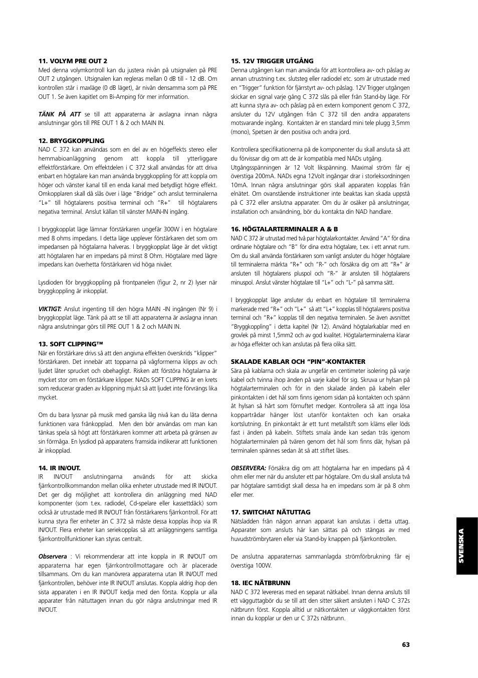 NAD C 372 User Manual | Page 63 / 68