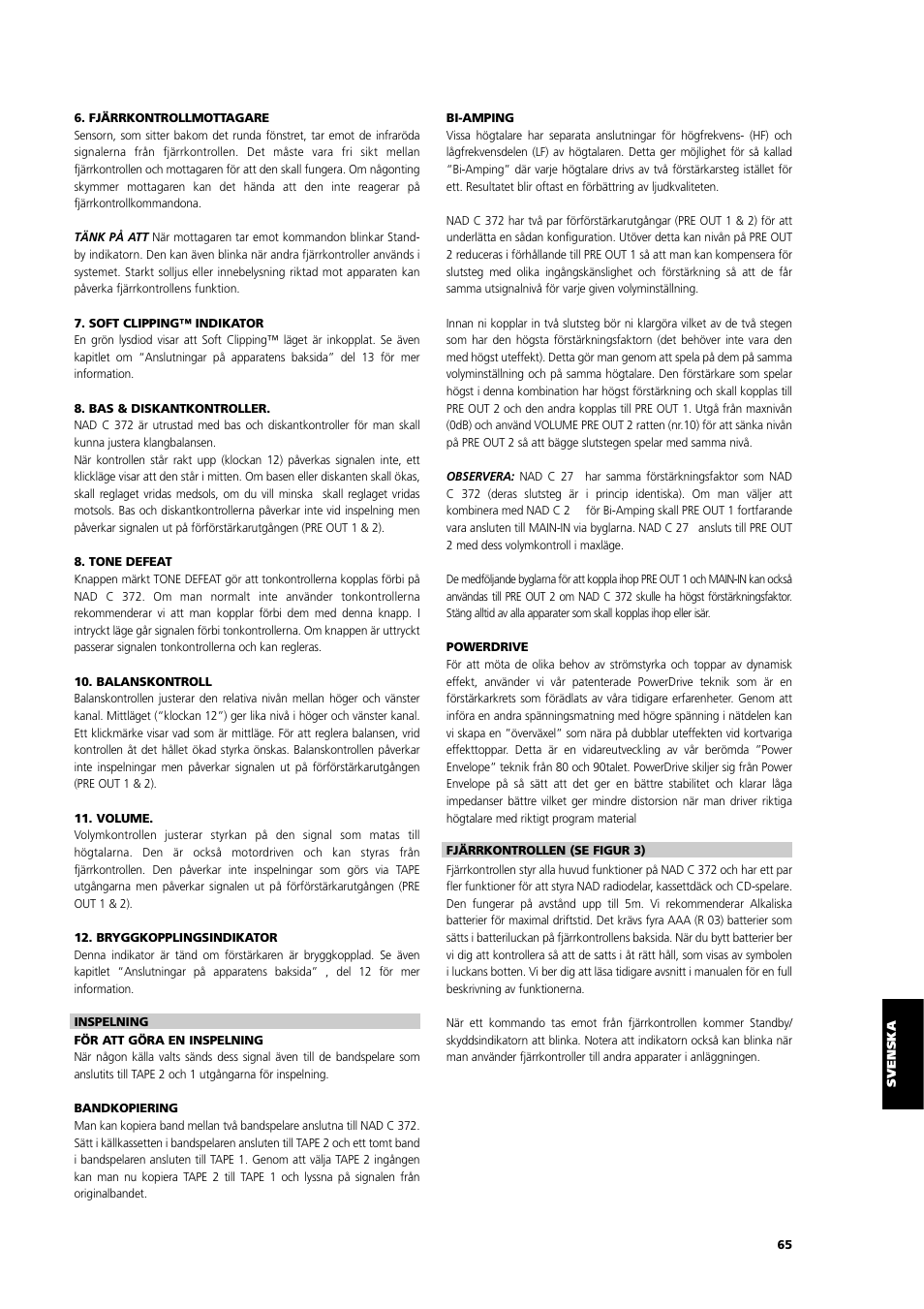 NAD C 372 User Manual | Page 65 / 68