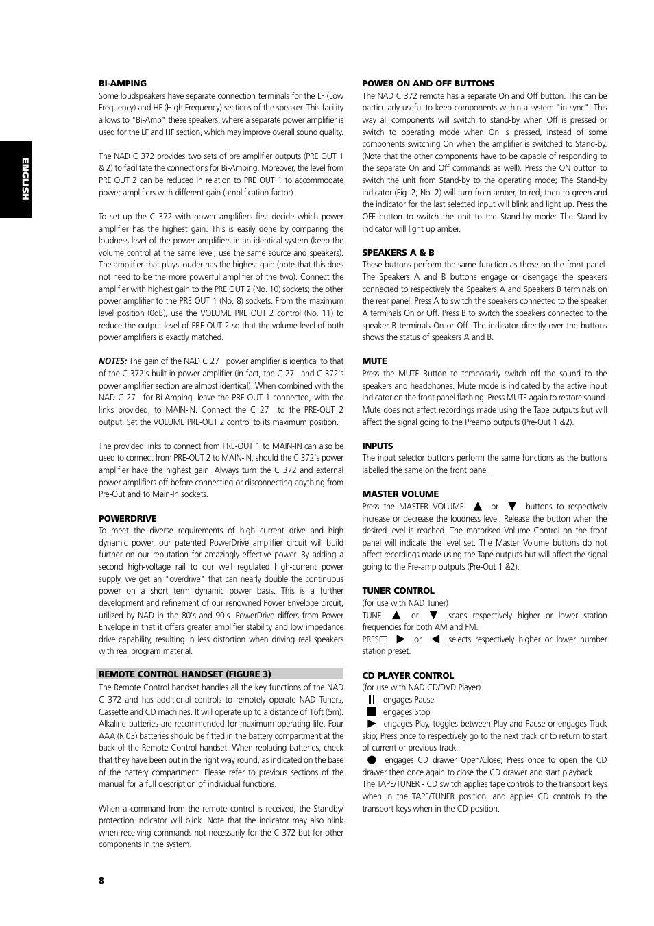 NAD C 372 User Manual | Page 8 / 68
