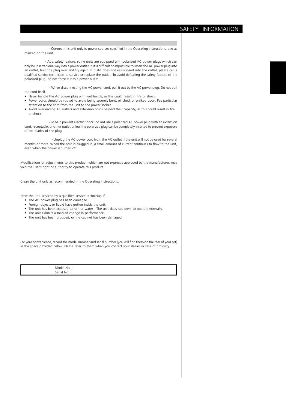 Safety information | NAD T762 User Manual | Page 3 / 29