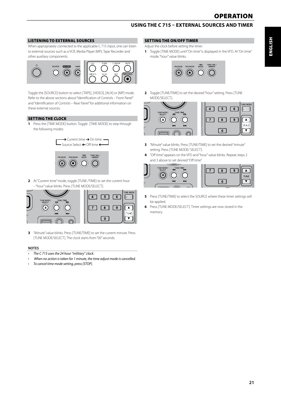 Operation | NAD C715 DAB User Manual | Page 21 / 28