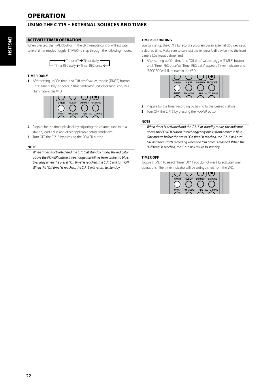 Operation | NAD C715 DAB User Manual | Page 22 / 28