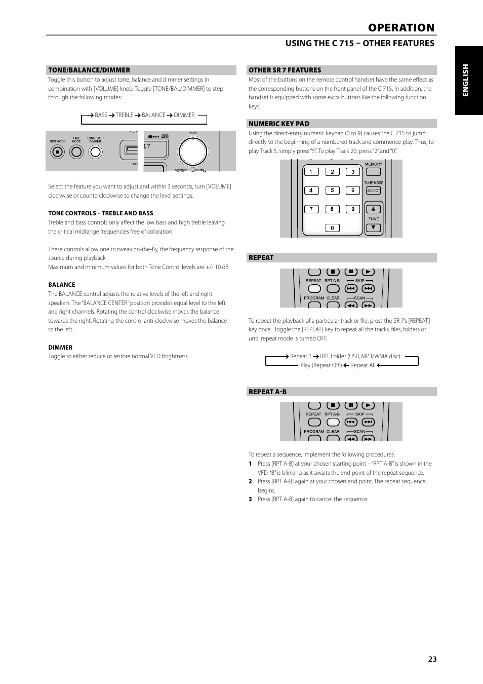 Operation | NAD C715 DAB User Manual | Page 23 / 28
