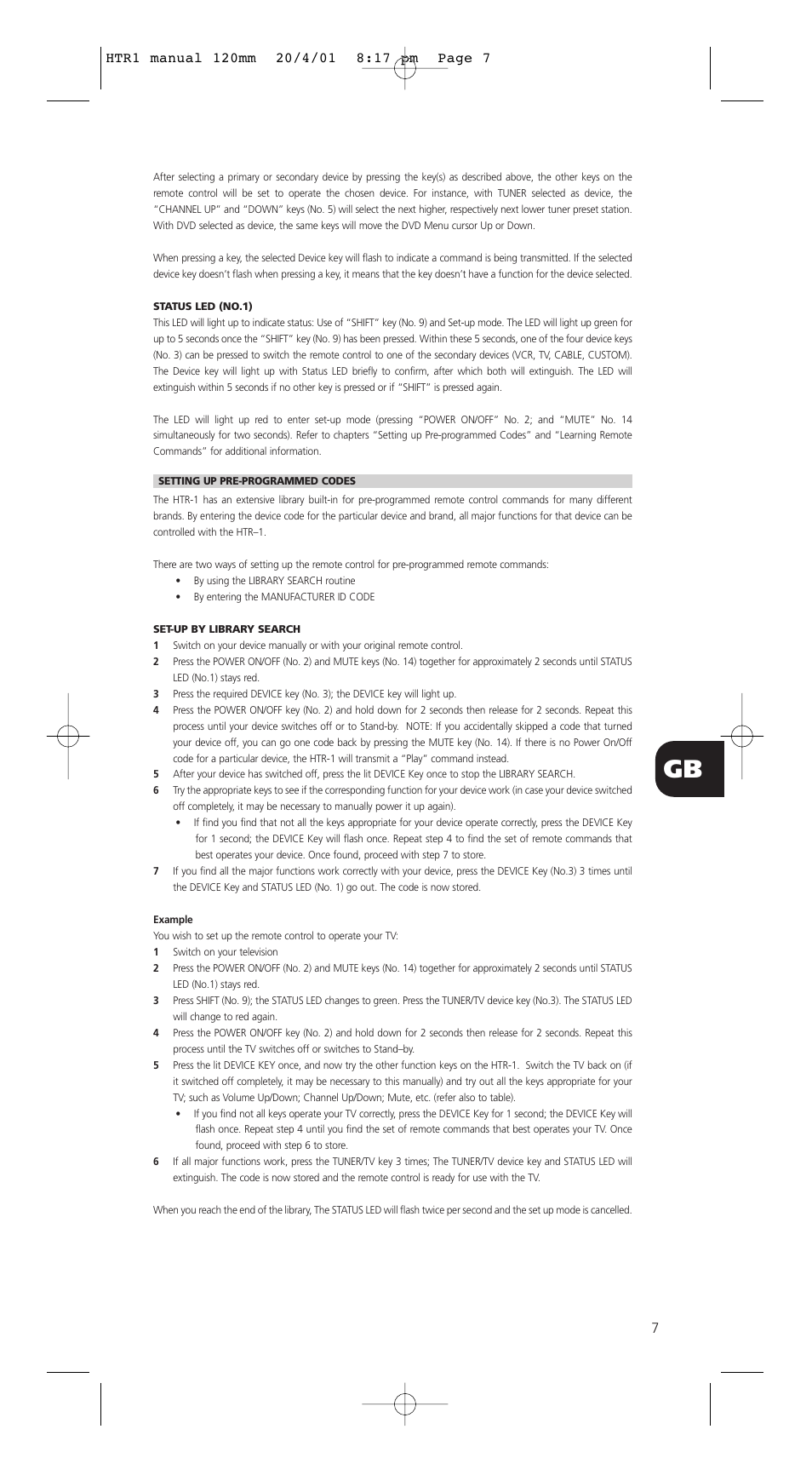 NAD HTR-1 User Manual | Page 7 / 16