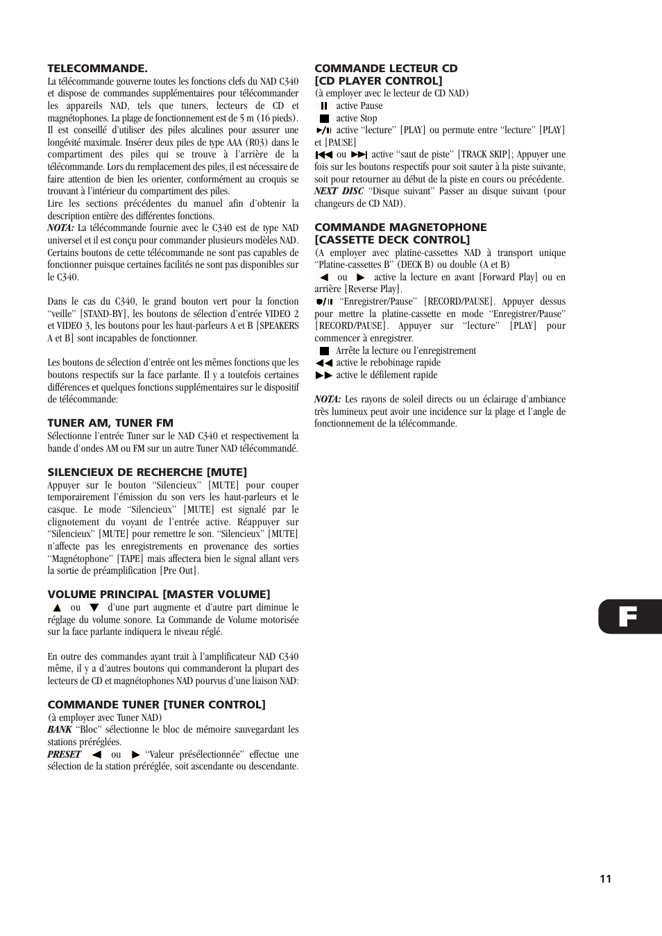 NAD C340 User Manual | Page 11 / 36