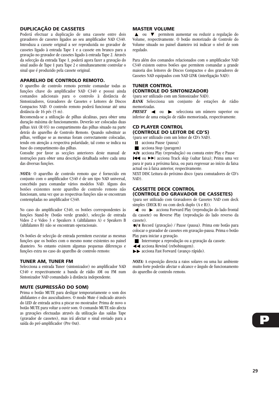 NAD C340 User Manual | Page 29 / 36