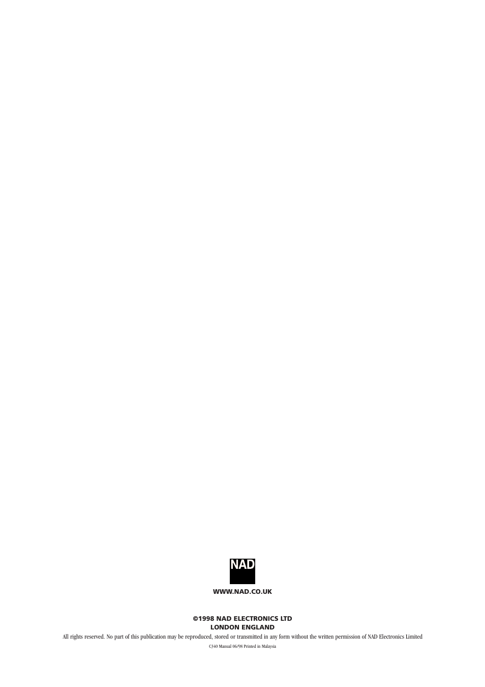 NAD C340 User Manual | Page 36 / 36