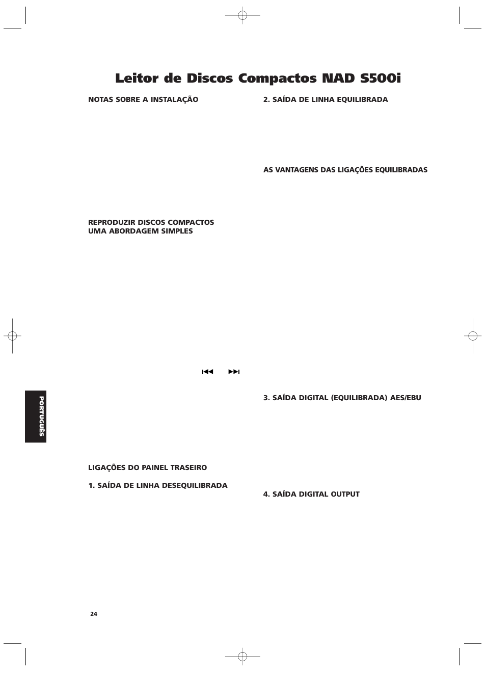 Leitor de discos compactos nad s500i | NAD S500i User Manual | Page 24 / 32