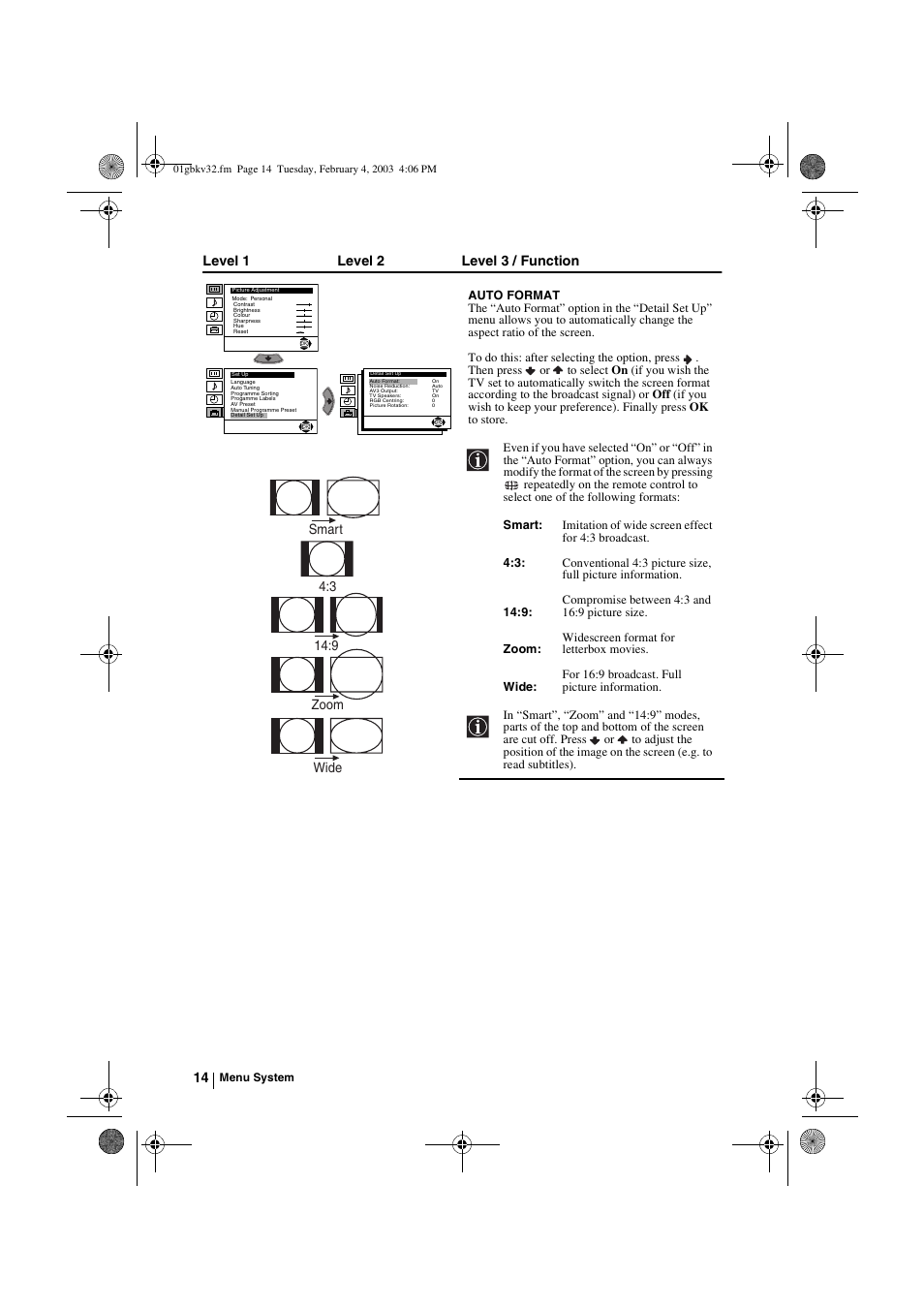 Sony KV-32FX68K User Manual | Page 14 / 124