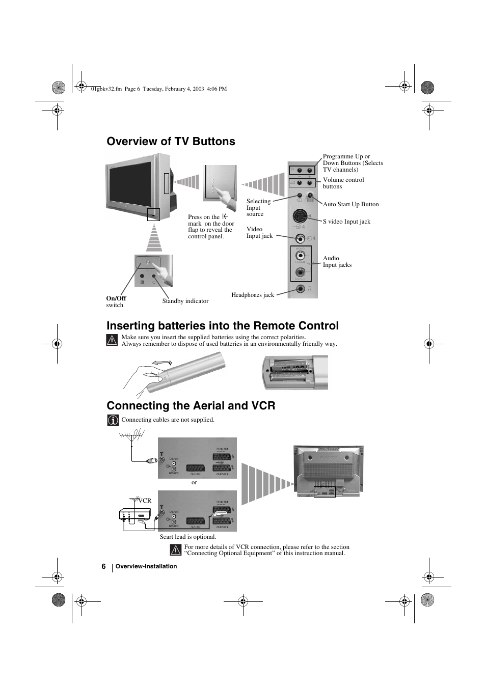 Sony KV-32FX68K User Manual | Page 6 / 124