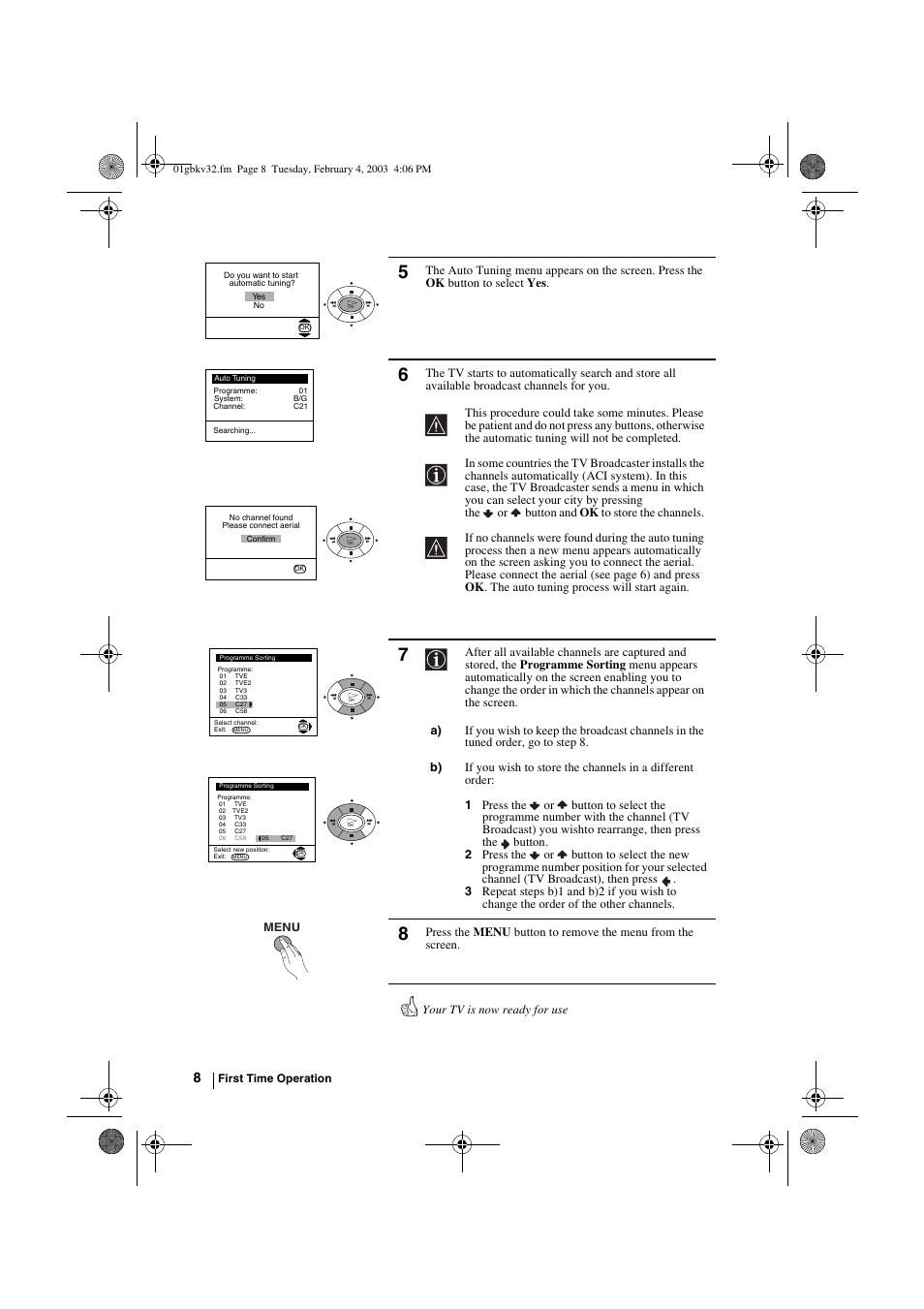 Sony KV-32FX68K User Manual | Page 8 / 124