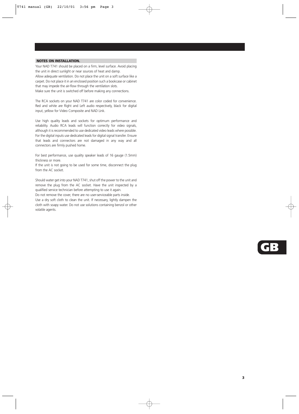 NAD T741 User Manual | Page 3 / 20