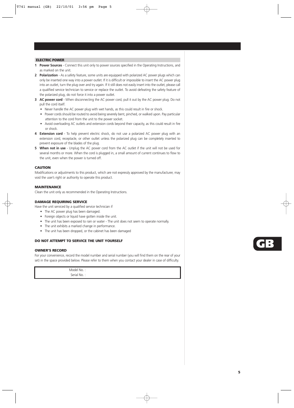 NAD T741 User Manual | Page 5 / 20