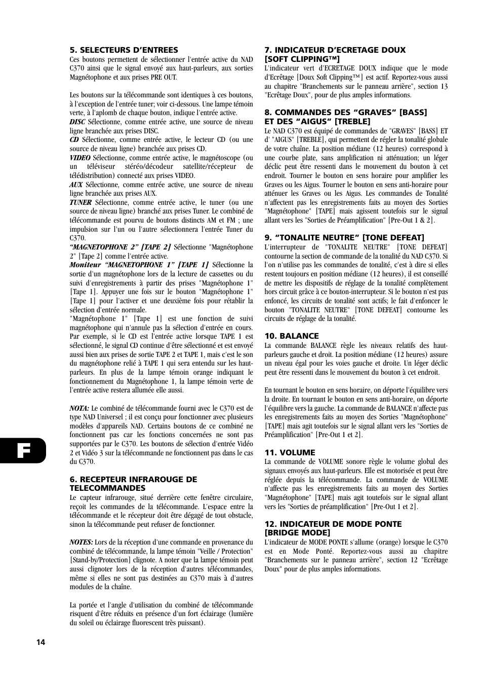 NAD C370 User Manual | Page 14 / 56