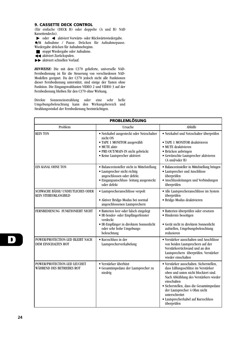 NAD C370 User Manual | Page 24 / 56