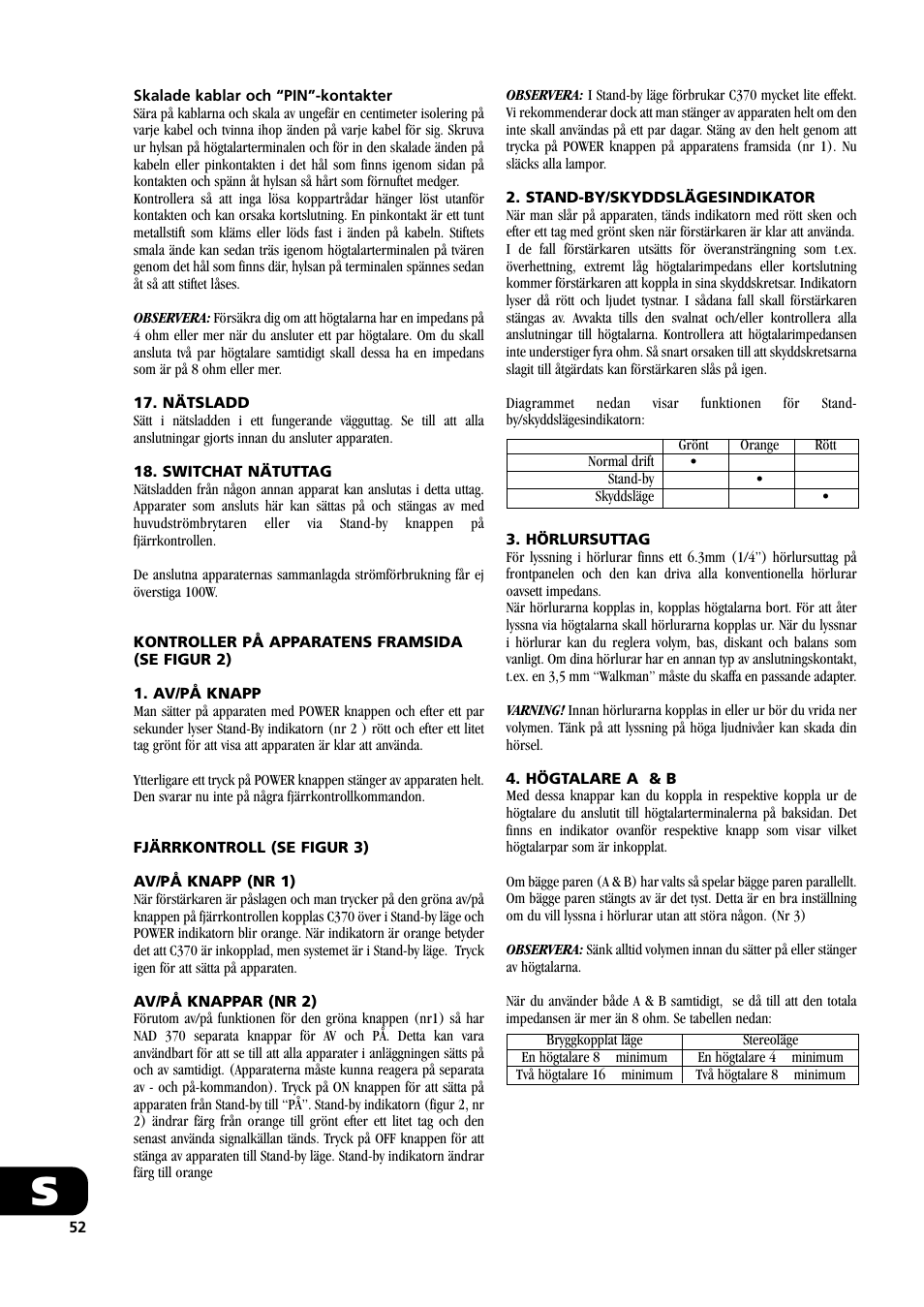 NAD C370 User Manual | Page 52 / 56