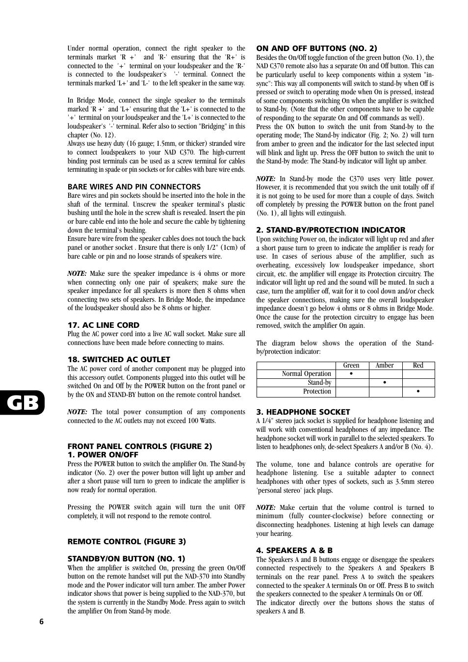 NAD C370 User Manual | Page 6 / 56