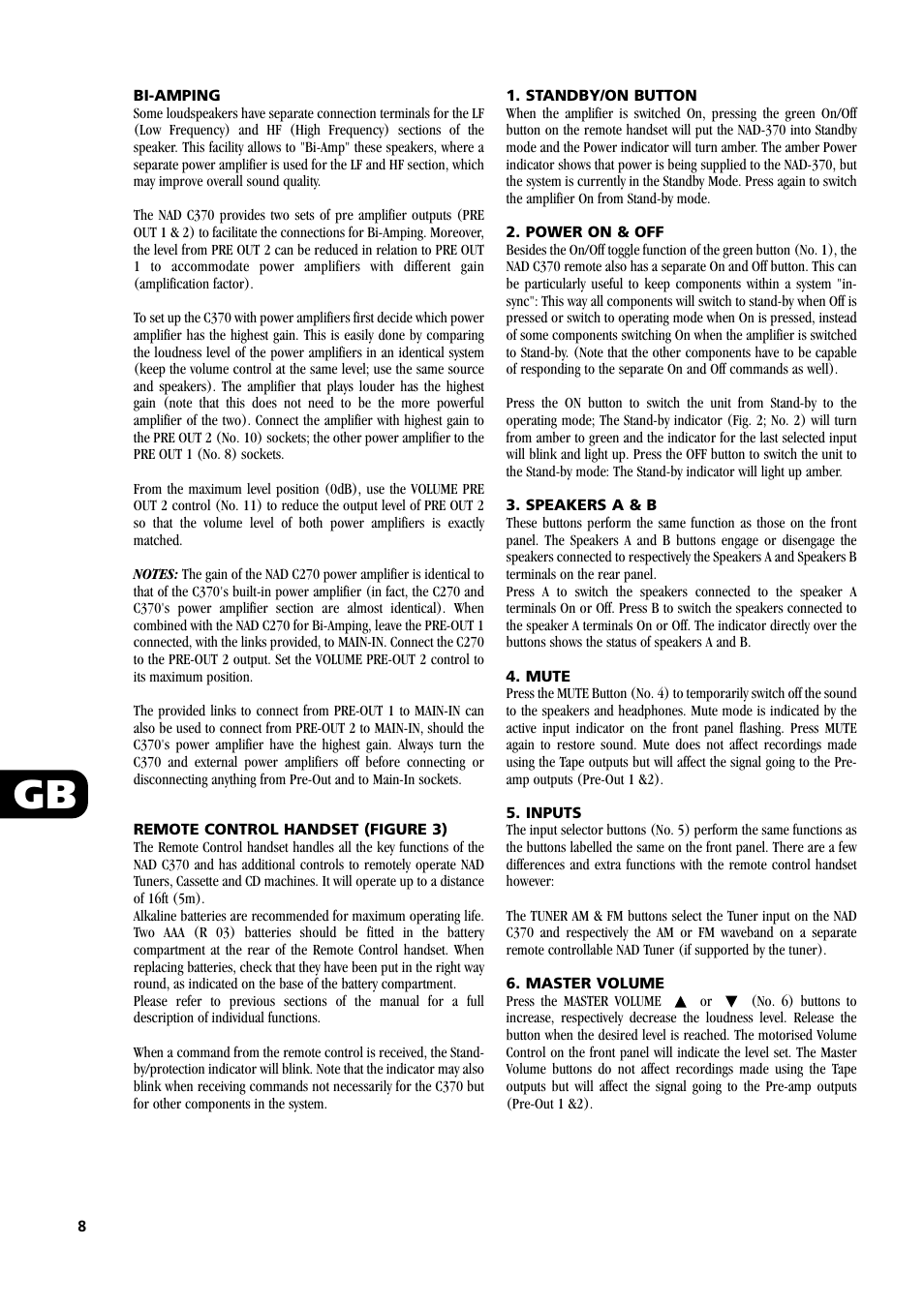 NAD C370 User Manual | Page 8 / 56