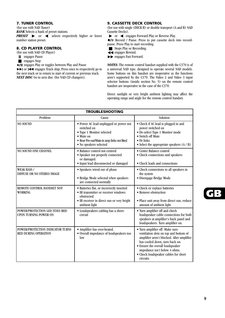 NAD C370 User Manual | Page 9 / 56