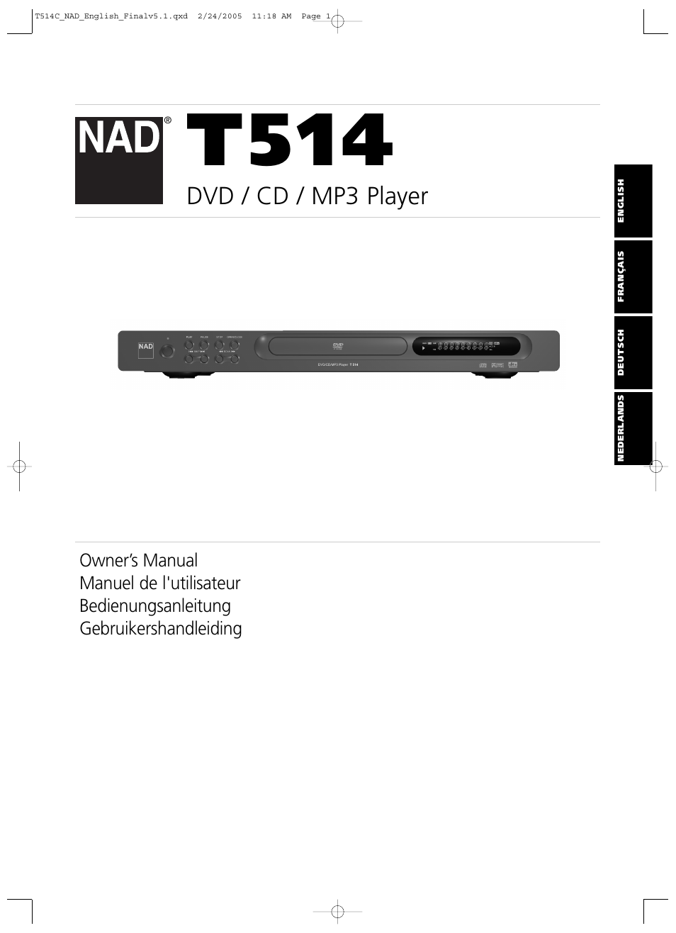 NAD T514 User Manual | 30 pages