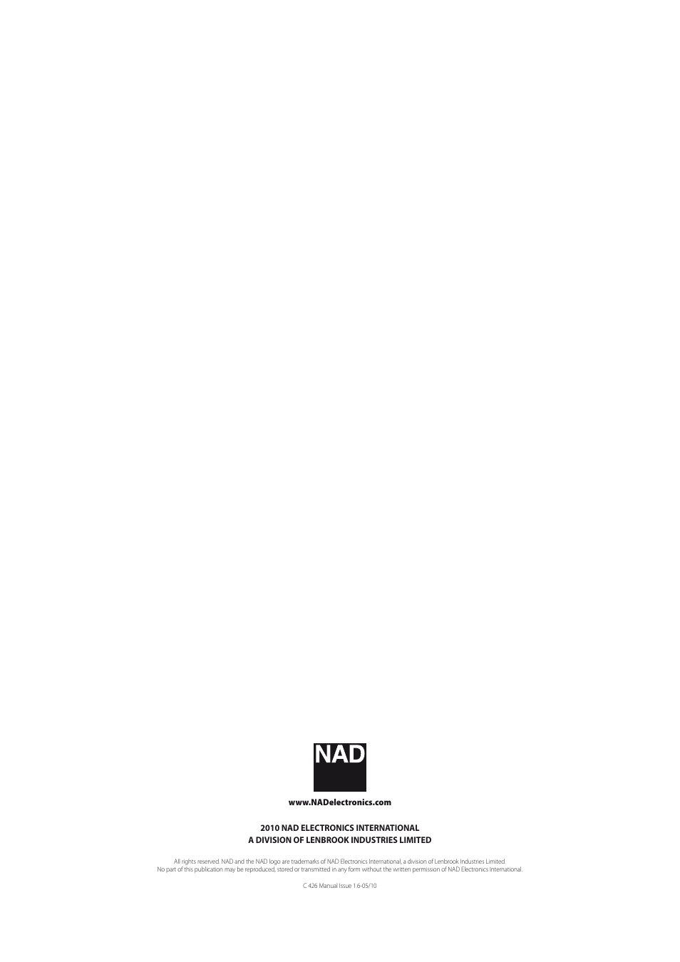 NAD C426 User Manual | Page 14 / 14