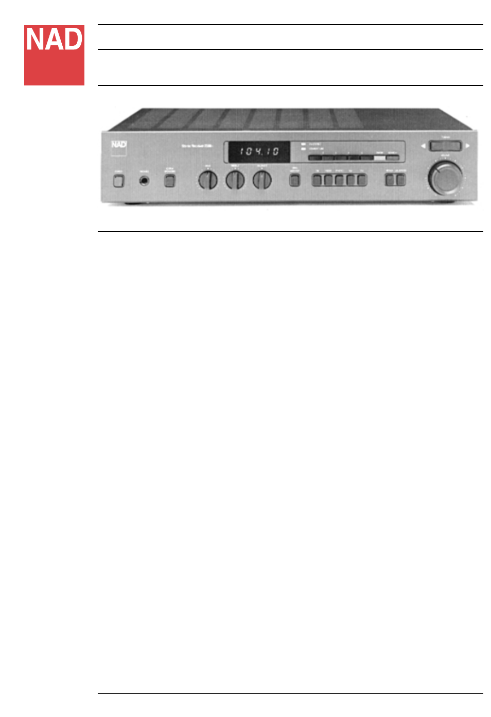 NAD 7020i User Manual | 3 pages