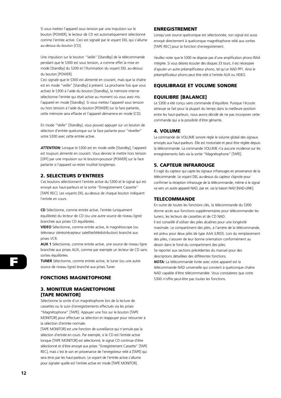 NAD S300 User Manual | Page 12 / 36