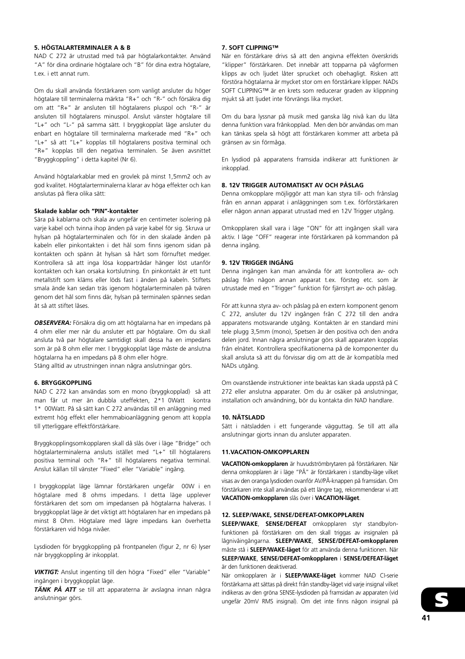 NAD C 272 User Manual | Page 41 / 46