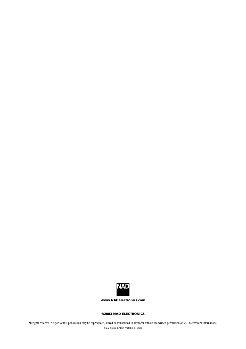 NAD C 272 User Manual | Page 46 / 46