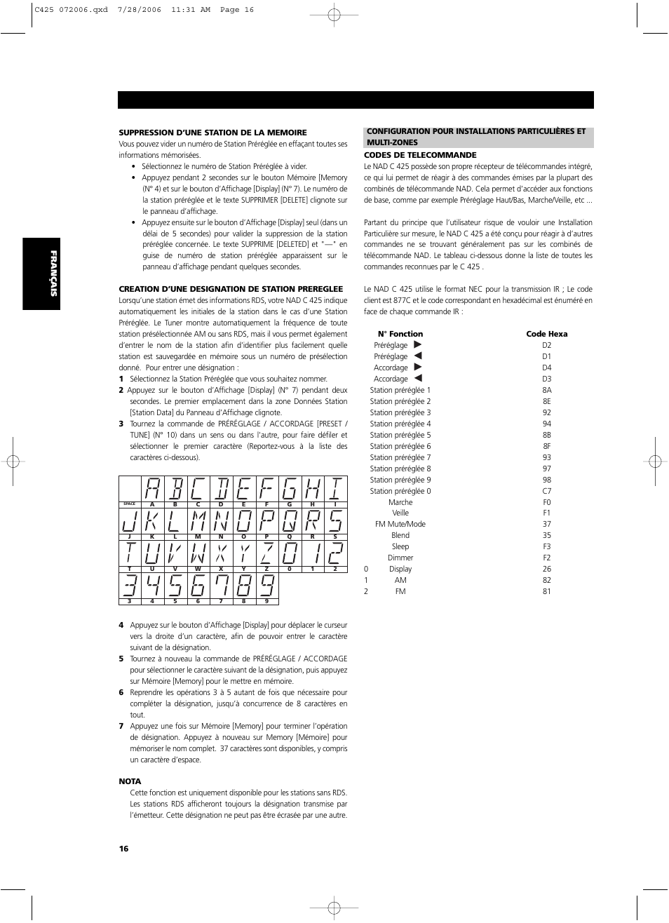 NAD C 425 User Manual | Page 16 / 68