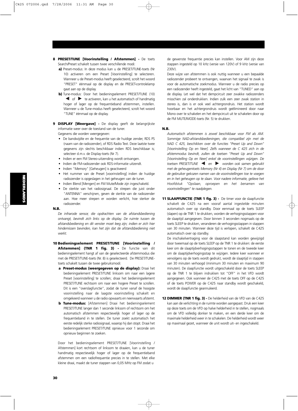 NAD C 425 User Manual | Page 30 / 68
