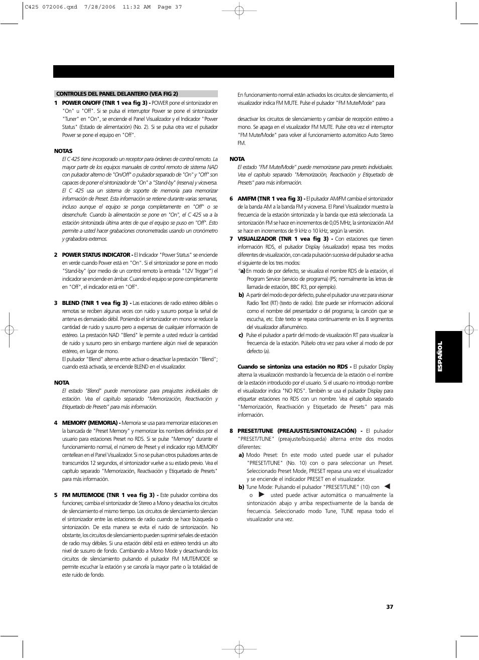 NAD C 425 User Manual | Page 37 / 68