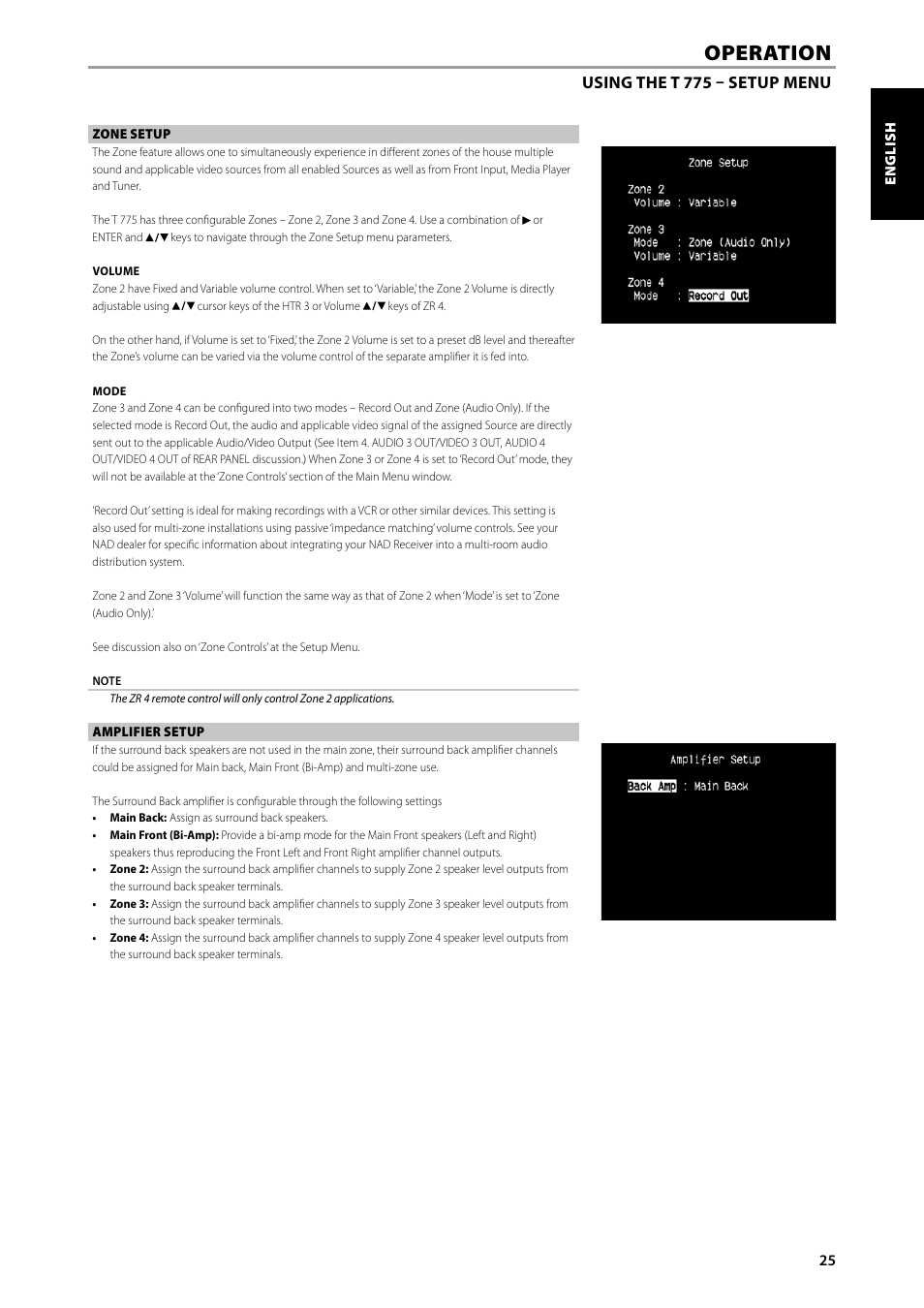 Operation | NAD T775 User Manual | Page 25 / 44